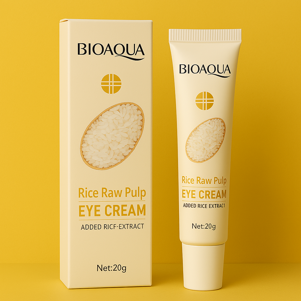 Crème Contour des Yeux au Riz Blanc Anti-cernes, Anti-poches, Hydratation Intense