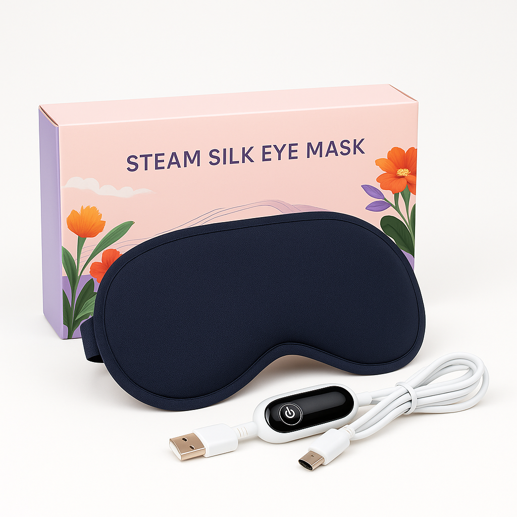 Hot Compress and Massage Eye Mask Electric Heated Eye Massager for Relieve Eye Strain Dark Circles Sleeping Mask Eyeshades