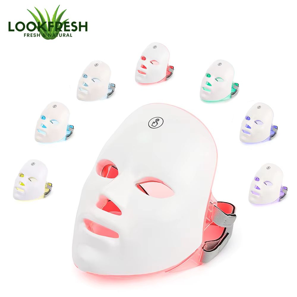 Masque Led 7 couleurs, rajeunissement de la peau, anti-acné, élimination des rides, masque de beauté, éclaircissement de la peau